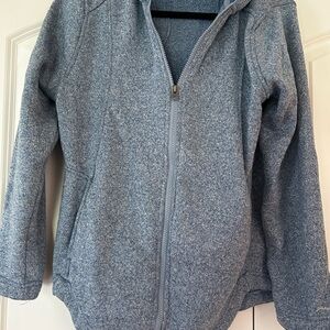 Eddie Bauer Full Zip Hoodie Sweatshirt Women's XL Weathered Blue Cozy Comfort